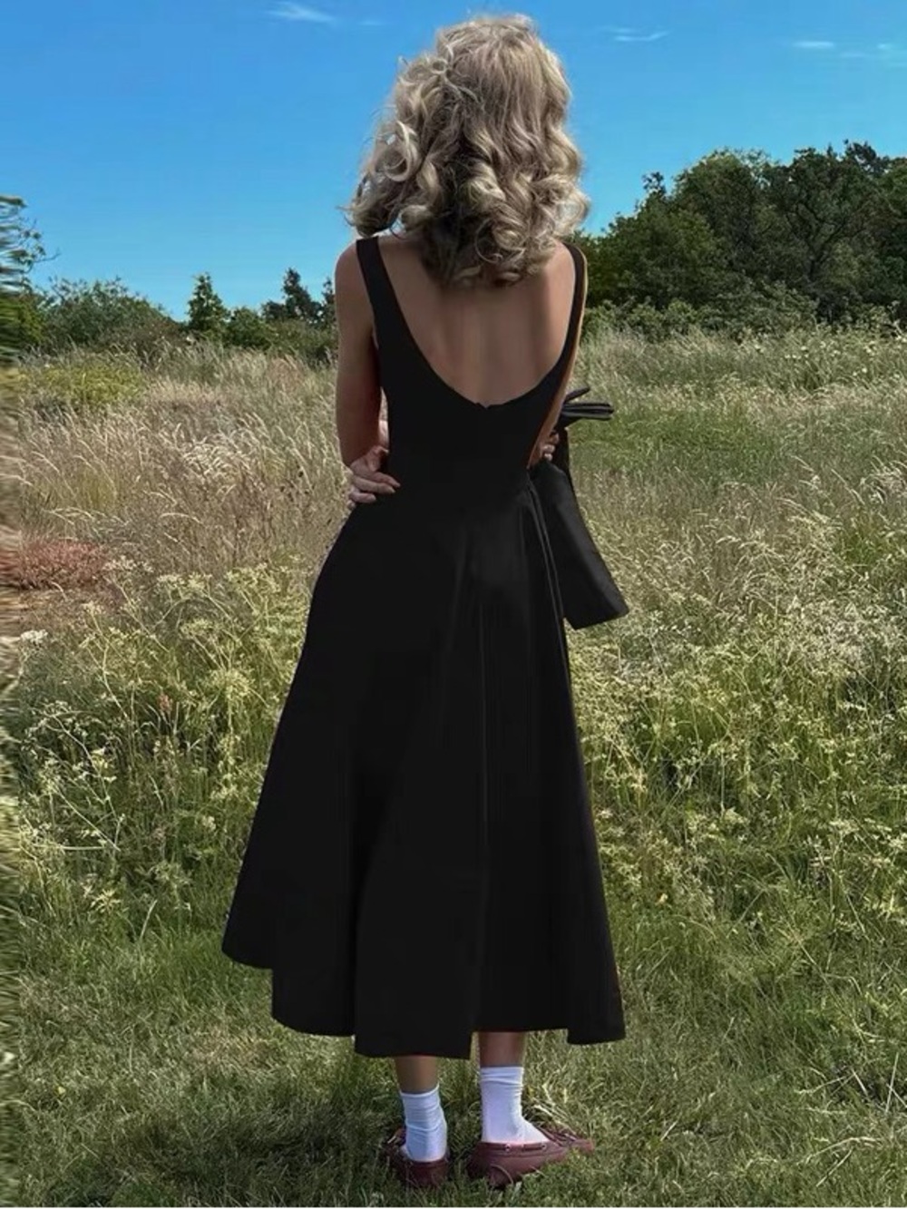 HELSA Stretch Cotton Sateen Midi Dress, New - Picture 5 of 13